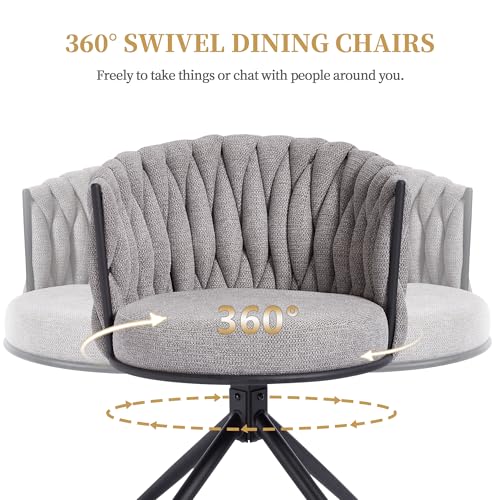 2 Swivel Dining Chairs with Cushions for Kitchen/Dining Room