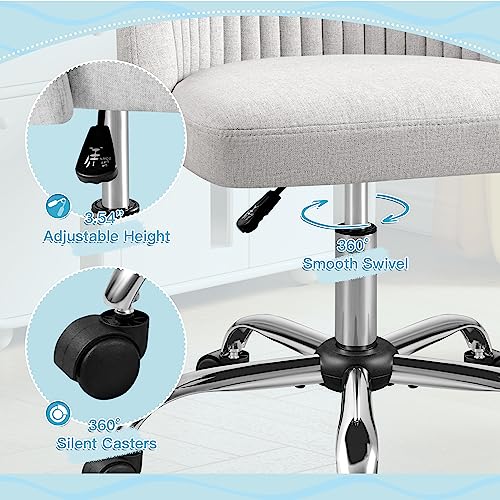 Modern Armless Office Chair (Grey) for Home Office or Desk Task