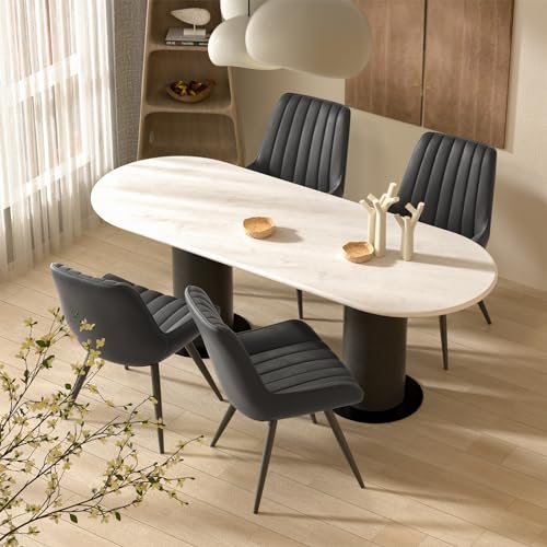 Modern Black Dining Chair Set of 2 for Kitchen