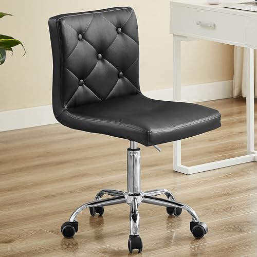 VECELO Adjustable Mid-Back Armless Desk Chair for Home Office