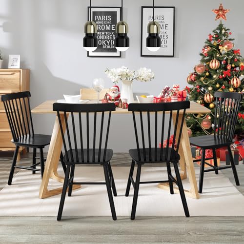 Windsor Black Spindle Back Dining Chairs for Kitchen & Living Room
